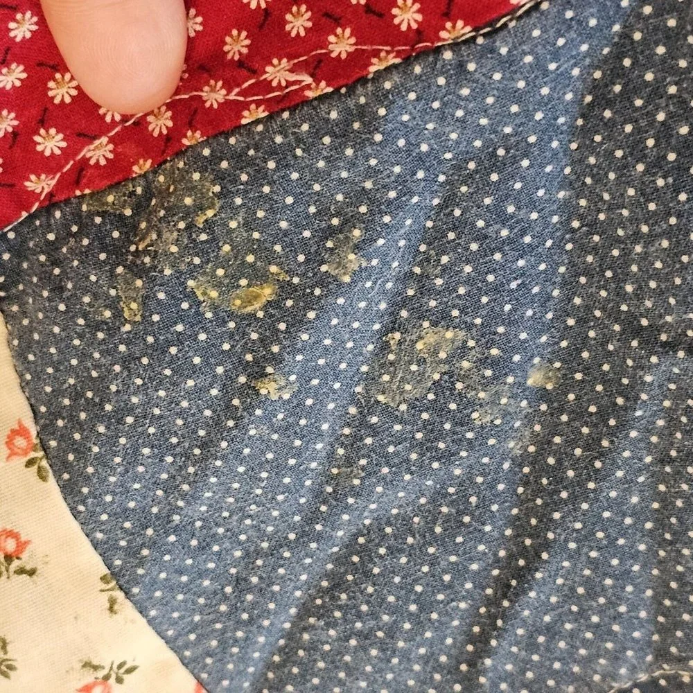 Vintage Handmade Patchwork Quilt‎ Twin Full Coverlet Ditsy Floral 63 X 80 Retro